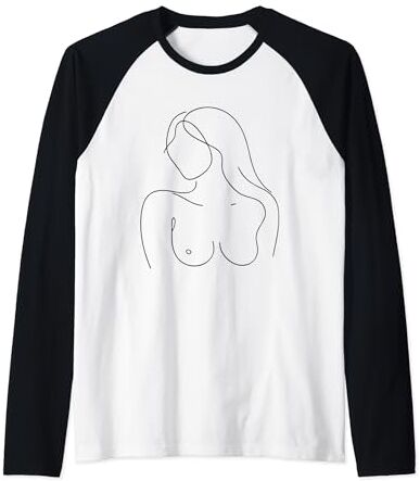 TEDRN Silueta elegante minimalista de mujer chic moda Camiseta Manga Raglan