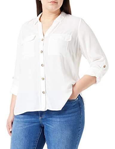 Vero Moda CURVE Vmbumpy New Curve Noos-Camiseta (Talla L/S) Blusas, Blancanieves, 72/Grande para Mujer