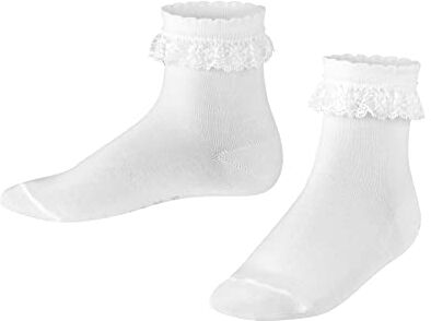 Falke Romantic Lace K SO algodón unicolor 1 par, Calcetines Unisex niños, Blanco (White 2000), 35/38 EU