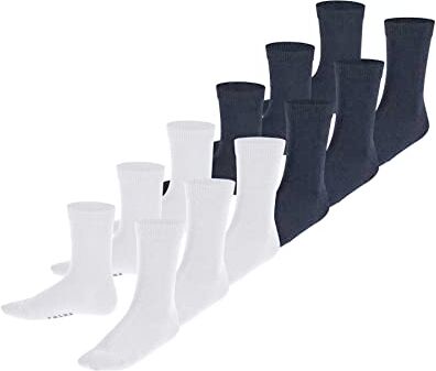 Falke Happy 6-Pack K SO algodón unicolor 6 pares Calcetines para Unisex niños, Multicolor (Sortiment 0040), 23-26