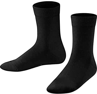 Falke Family K SO algodón unicolor 1 par, Calcetines Unisex niños, Negro (Black 3000) nuevo - ecológico, 19-22