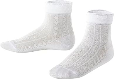 Falke Romantic Net K SO algodón unicolor 1 par, Calcetines Unisex niños, Blanco (White 2000), 31/34 EU