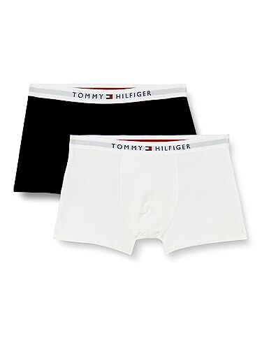 Tommy Hilfiger Niño Pack de 2 Bóxers Trunks Ropa Interior, Multicolor (White / Black), 6-7 Años