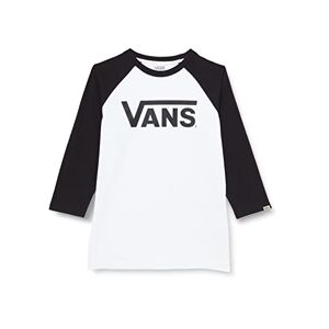 Vans Classic Raglan Camiseta, White-Black, L Unisex Niños