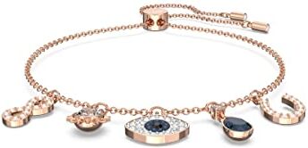 Swarovski Pulsera Colección Swa Symbol para Mujer, Con Baño Tono Oro Rosa, Colgantes, Cristal Blanco de Pavés