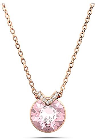 Swarovski Colgante Bella V, Talla redonda, Rosa, Baño tono oro rosa