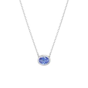 Swarovski Collar Constella, Cristal Azul, Talla Ovalada, Baño de Rodio