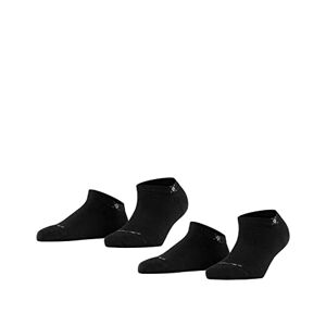 Burlington Everyday Sneaker 2-Pack W SN algodón corte unicolor 2 pares, Calcetines cortos Mujer, Negro (Black 3000), 36-41