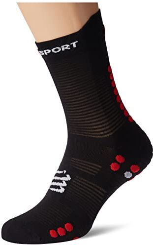 COMPRESSPORT Pro Racing Socks v4.0 Run High Calcetines, Black/Red, 42-44 Unisex-Adult