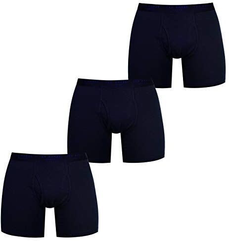 Ted Baker London Men's Cotton Boxer Brief-Pack of 3 Ropa Interior de Hombres, Navy, M