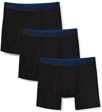 Ted Baker Hombre 3-Pack Transpirable Stretch Cotton Boxer Briefs - Negro - M