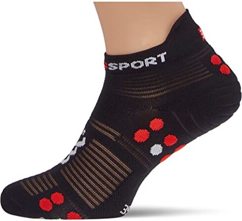 COMPRESSPORT Pro Racing Socks v4.0 Run Low Calcetines, Black/Red, 42-44 Unisex-Adult