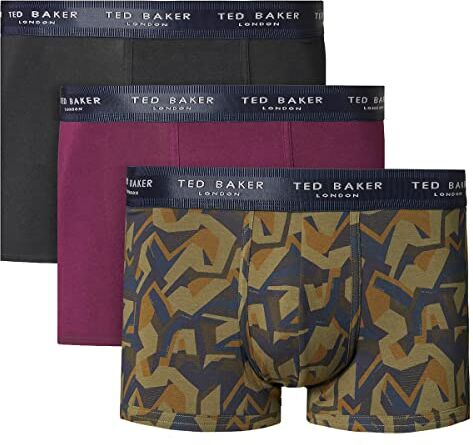 Ted Baker Hombre 3 Pack Boxer Stretchs - Negro/Potent Morado/Capulet Olive - S