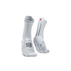 COMPRESSPORT Pro Racing Socks v4.0 Run High Calcetines, White/Alloy, 35-38 Unisex-Adult