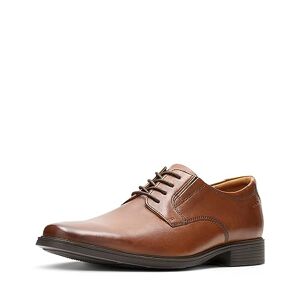 Clarks Tilden Plain Derby, Zapatos de Cordones Derby para Hombre Marrón Dark Tan Leather, 42.5 EU