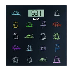 Laica PS1061 Bascula Electronica Gatos, 180 kg, 3 V, Negro, Multicolor