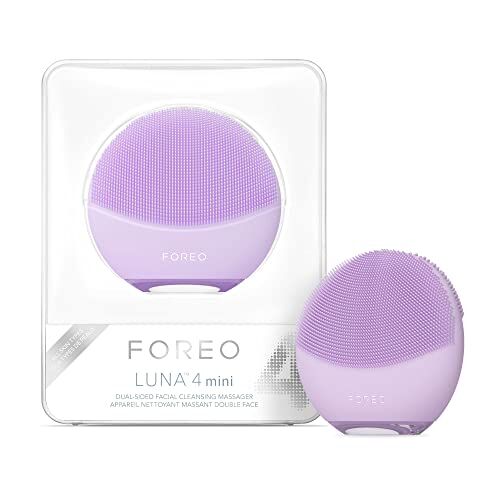 FOREO LUNA 4 mini Cepillo de limpieza facial y masajeador facial - Mejora la absorción de los productos de cuidado facial - Cuidado facial simple - Para todo tipo de pieles - Lavander