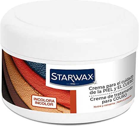 STARWAX Crema para el cuidado de la PIEL y EL CUERO 150ml-Ideal para mantener y proteger la flexibilidad y el brillo del cuero