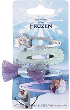 CERDÁ LIFE'S LITTLE MOMENTS Pack de 4 Horquillas de Frozen - Diseño Multicolor - Elaboradas con Materiales Resistentes - Estampado con Personajes de Frozen - Producto Original Diseñado en España