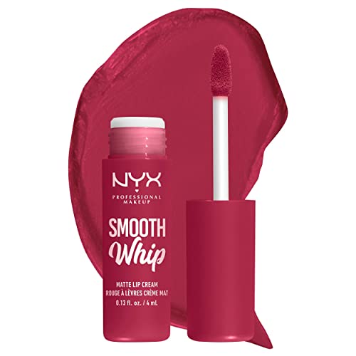 NYX Professional Makeup Smooth Whip Matte Lip Cream, Labial Líquido Cremoso, con Manteca de Karité y Cacao, Acabado Mate, Tono: Fuzzy Slippers