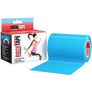Rocktape 10cm x 5m, Azul eléctrico - Cinta de Terapia para soporte muscular y estabilidad de las articulaciones