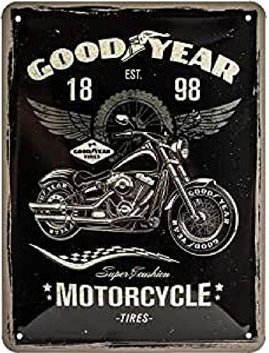 Nostalgic-Art 26224 Goodyear - Motocicleta - Idea de Regalo para Fans de Coches y Motos Retro Cartel de Chapa de Metal, decoración Vintage, 15 x 20 cm