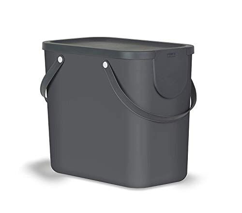 Rotho Albula Sistema de separación de residuos 25l para la cocina, Plástico (PP) sin BPA, antracita, 25l (40.0 x 23.5 x 34.0 cm)