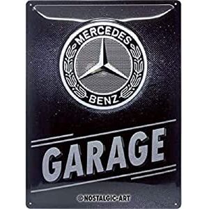 ART Nostalgic-Art Cartel de chapa retro Mercedes-Benz – Garage – Idea de regalo para los fans de los coches, metálico, Diseño vintage, 30 x 40 cm