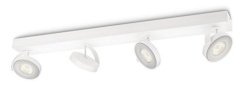 Philips myLiving Clockwork - Barra de focos, LED, 4 luces, iluminación interior, 2700 K, 50 W, aluminio, color blanco