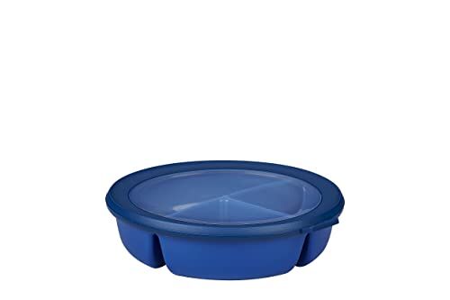 Mepal – Cuenco Bento 3 compartimentos múltiple Cirqula – Caja hermética de almacenamiento de alimentos – Táper para separar la comida – Meal prep containers & recipientes para alimentos- Vivid blue