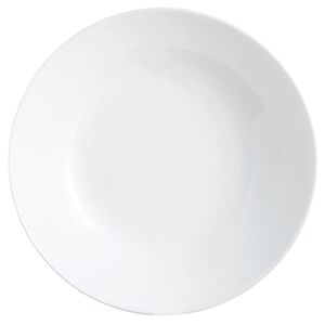 Arcopal Set 12 platos hondo, Vajilla vidrio opal extra resistente, 20 cm, Blanco, Blanco, 12 piezas