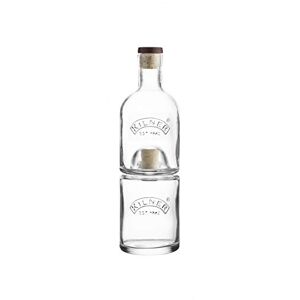 Kilner 2 Piezas apilables Botella Set Ideal para el Almacenamiento de Aceite y vinagre o Whisky y Agua, Transparente