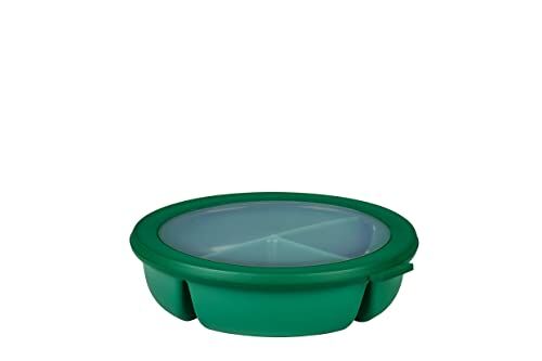 Mepal – Cuenco Bento 3 compartimentos múltiple Cirqula – Caja hermética de almacenamiento de alimentos – Táper para separar la comida – Meal prep containers & recipientes para alimentos- Vivid green