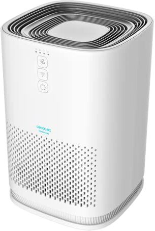 Cecotec Purificador de Aire TotalPure 1500 Connected. 26W, 100 CADR, HEPA, 3 Etapas de filtrado, Control por Wi-fi, 2 Modos de Funcionamiento, Sensor PM 2,5, Cobertura 40 m3 - Blanco