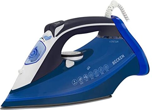 Becken Plancha de Ropa 7093206, 3000W, Suela Cerámica, Golpe de Vapor 120g, Función de Autolimpieza, Azul