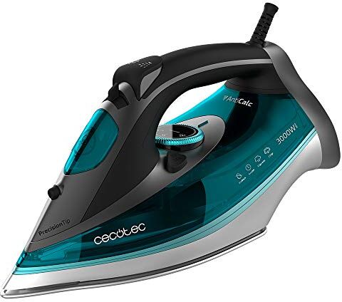 Cecotec Plancha Ropa Vapor Fast&Furious 5040 Absolute. 3000 W, Vapor 65 g/min, Golpe de vapor 230 g/min, Suela Turbo Slide, Modo ECO, Sistema de seguridad autoapagado, Antigoteo