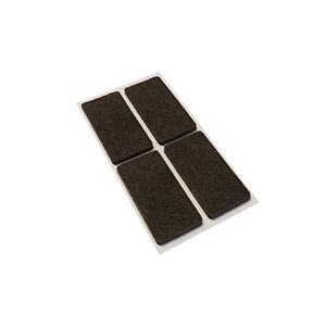 MOBILA Almohadillas adhesivas rectangulares de 25 x 50 mm. Color marrón. 4 unidades.