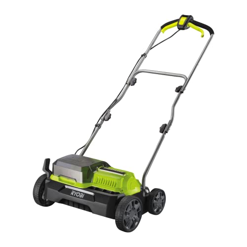 RYOBI - Escarificador Brushless Inalámbrico 36V One+ (2 x 18V) - Ancho 35cm - 4 Posiciones de Trabajo - Rodillo con 16 Cuchillas - Empuñadura Ajustable - sin Batería ni Cargador - RY18SFX35A-0