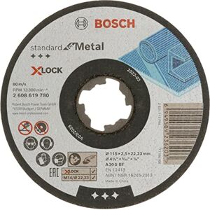 Bosch Professional 1x Disco de Corte X-LOCK Standard for Metal (para Metal, Ø 115 x 2,5 x 22,23 mm, Cóncavo, Accesorio Amoladora)
