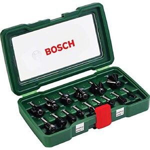 Bosch Set de 15 fresas de metal duro (para madera, vástago de 8 mm, accesorios para fresadora)