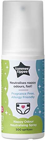 Tommee Tippee Nappy Odour Neutralising Spray, Fragrance-Free and Allergy Friendly, 500 Spritzes per Bottle