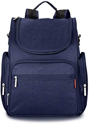 SONARIN Multifunción Mochilas para Pañales Con Nappy Changing Mat y Correa de Cochecito, Bolsa de pañales, Organizador de Mochila de Viaje,Impermeable,Gran Capacidad,Elegante y Duradero(Azul Oscuro)