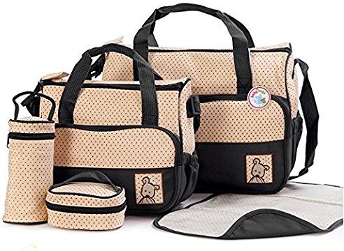 Babyhugs 5pcs Baby Nappy Changing Diaper Bag SET - Black