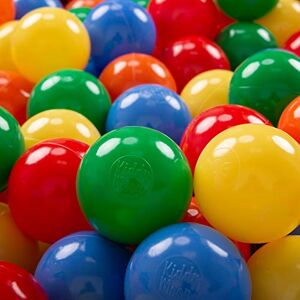 KiddyMoon 1200 ∅ 6Cm Bolas Colores De Plástico para Piscina Certificadas para Niños, Amarillo/Verde/Azul/Rojo/Naranja