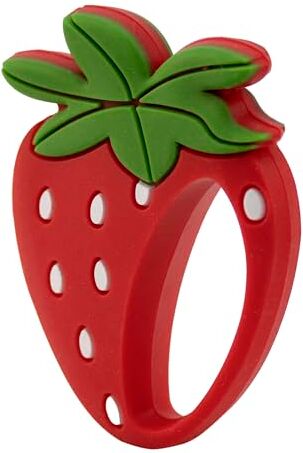 BABYZOCO Juguete Para Bebe Fruta fresa Dentición, Mordedor Bebe, Mordedor forma de fresa, Fruta de dentición para infantes, sin BPA, Apto para 3 a 12 meses, Longitud 6 cm, Diseño fresa