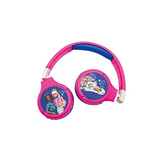 LEXIBOOK - Mattel Barbie - Auriculares Bluetooth y con Cable 2 en 1 con micrófono y botón de Control, batería Recargable de Larga duración - HPBT010BB
