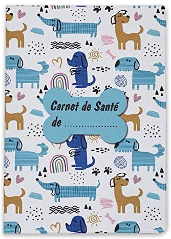 Générique Protector de cuaderno de salud para perros, tamaño cerrado, 16 x 22,5 cm, modelo de perro azul