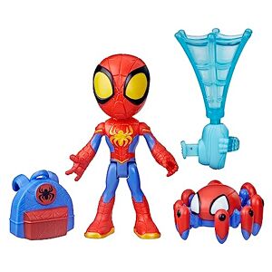 Hasbro Marvel Spidey and His Amazing Friends - Web-Spinners - Figura de acción de Spidey con Accesorios - Accesorio lanzatelarañas