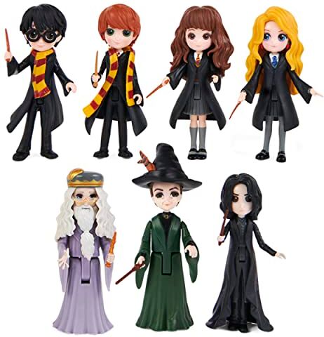 Spin Master Wizarding World Harry Potter-Juego de 7 Figuras coleccionables y Caja de Regalo, Multicolor (6062280)