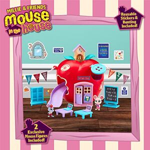 Bandai - Millie and Friends Mouse in The House - Playset El Cole Red Apple Juguetes, Juguetes Coleccionables, Juego Imaginativo, para Niños de 3 a 7 Años CO07393